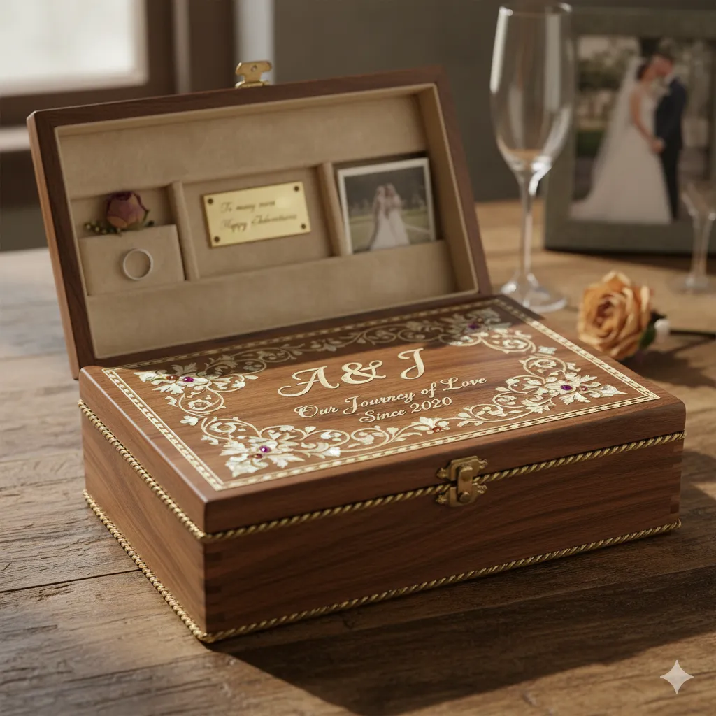 Custom anniversary keepsake box
