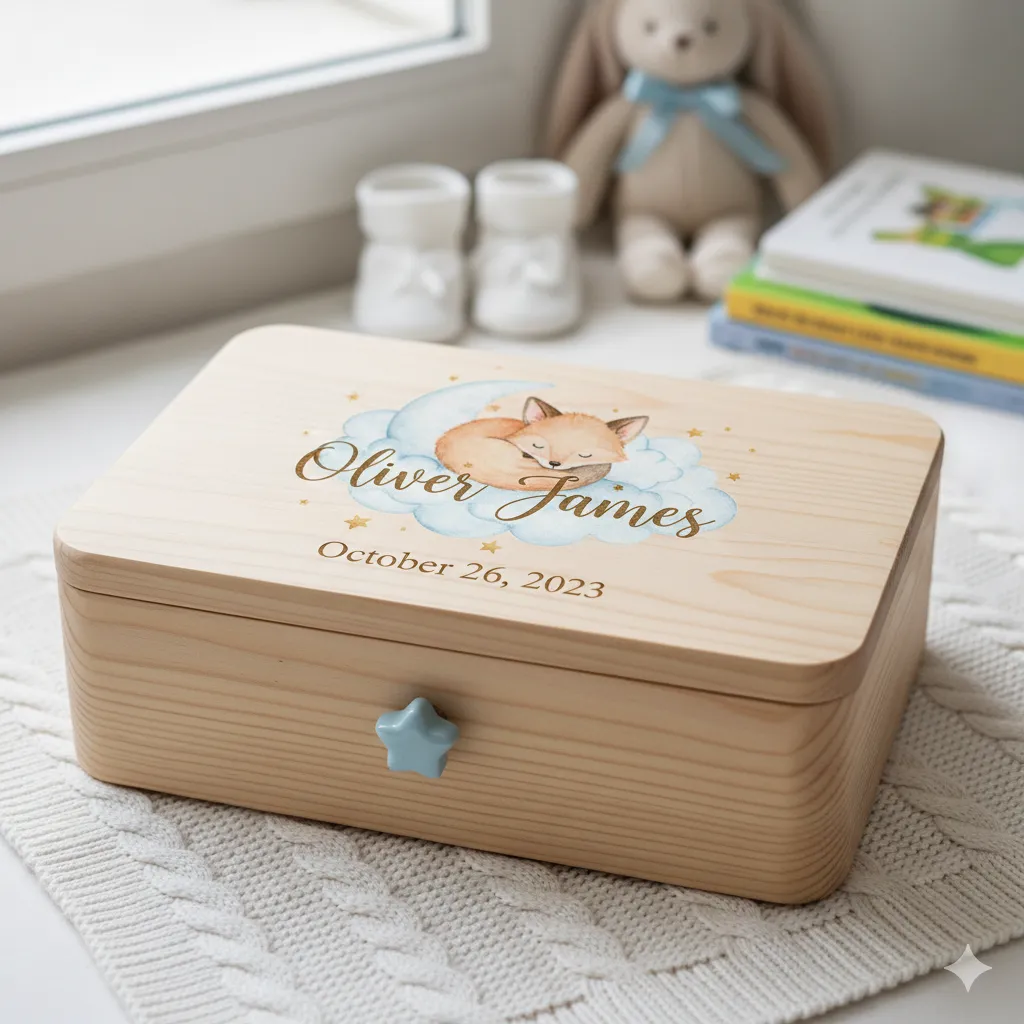 Personalized baby keepsake box