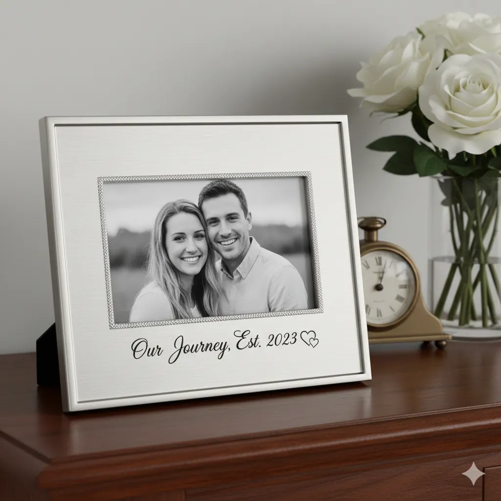 Elegant personalized photo frame with custom engraving